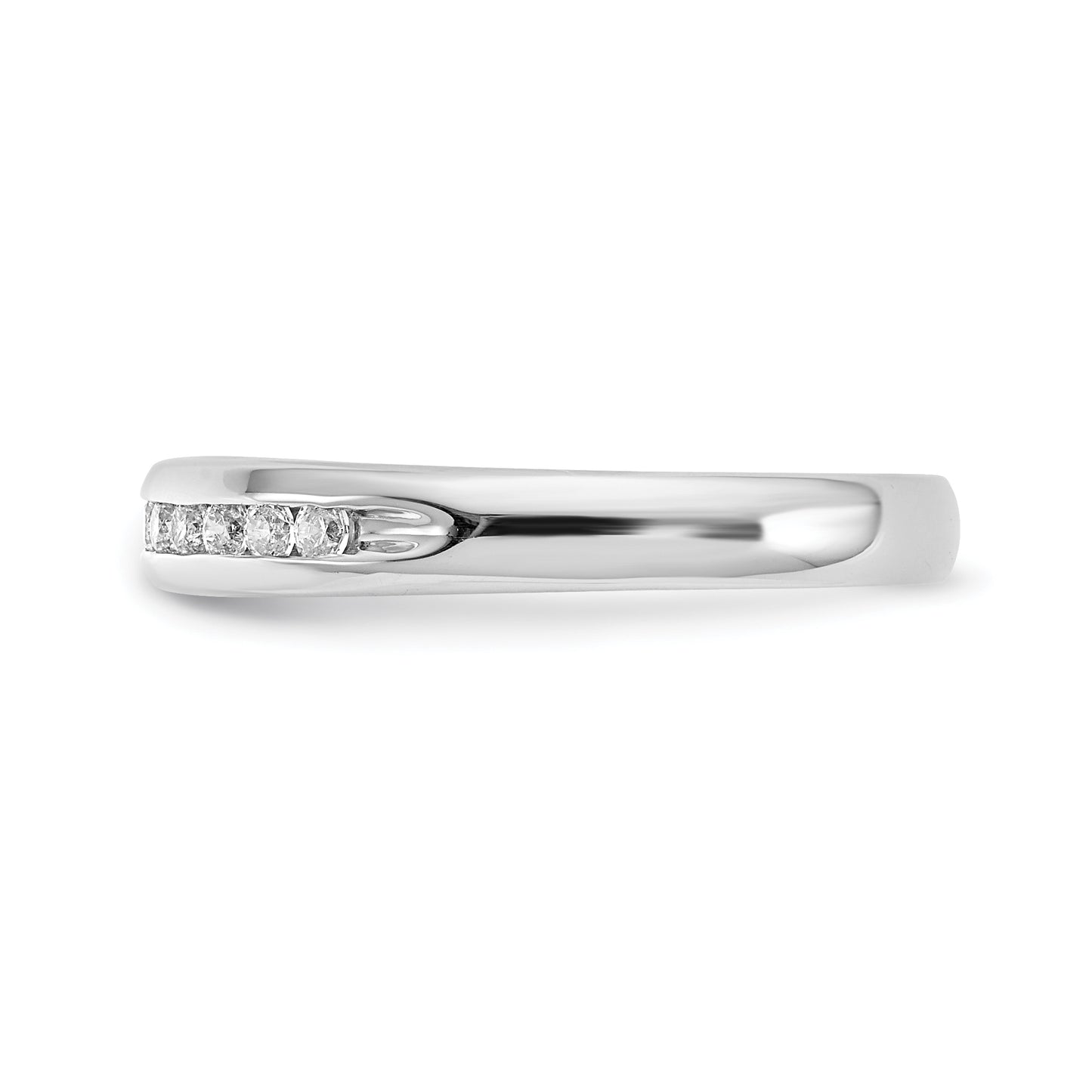 14k White Gold 1/4 Ct. Lab Grown Diamond VS/SI+ G+ Eleven Stone Channel Set Band Ring