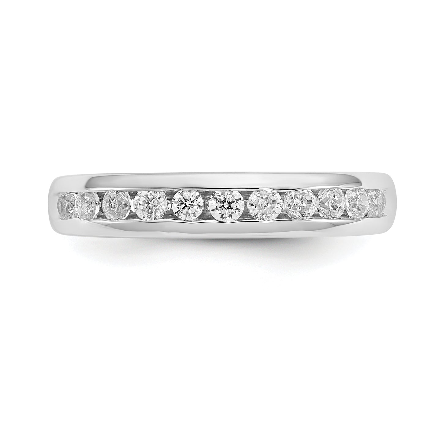 14k White Gold 3/8 Ct. Lab Grown Diamond VS/SI+ G+ Eleven Stone Channel Set Band Ring