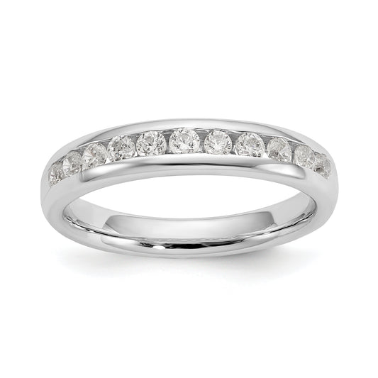 14k White Gold 3/8 Ct. Lab Grown Diamond VS/SI+ G+ Eleven Stone Channel Set Band Ring