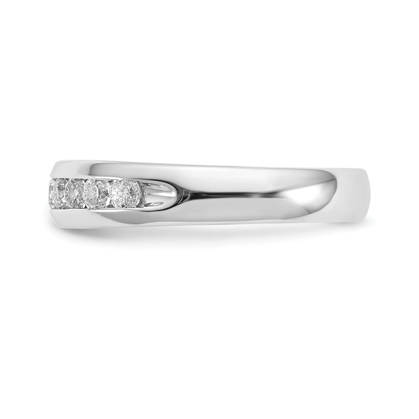 14k White Gold 1/2 Ct. Lab Grown Diamond VS/SI+ G+ Eleven Stone Channel Set Band Ring