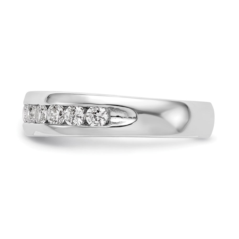 14k White Gold 3/4 Ct. Lab Grown Diamond VS/SI+ G+ Eleven Stone Complete Channel Set Band