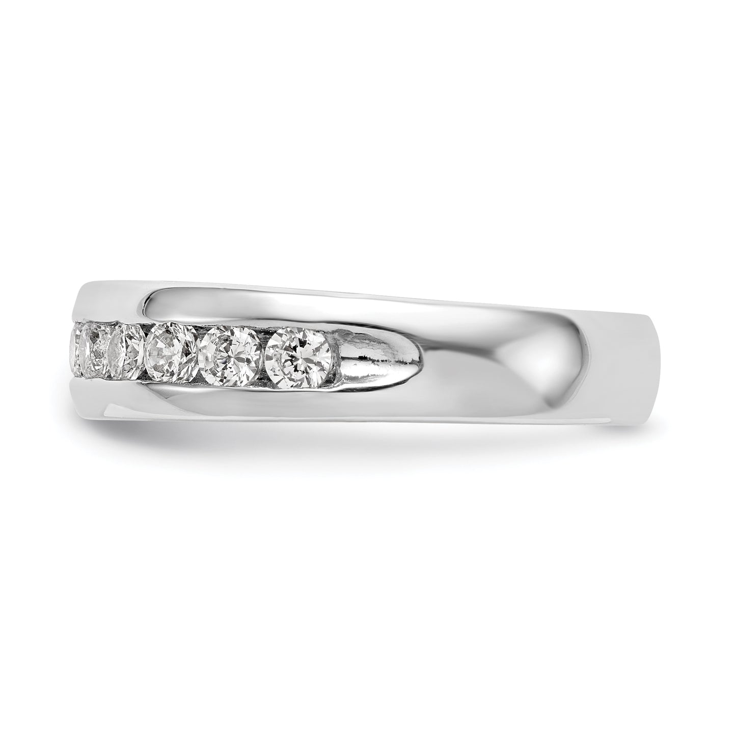 14k White Gold 3/4 Ct. Lab Grown Diamond VS/SI+ G+ Eleven Stone Channel Set Band Ring