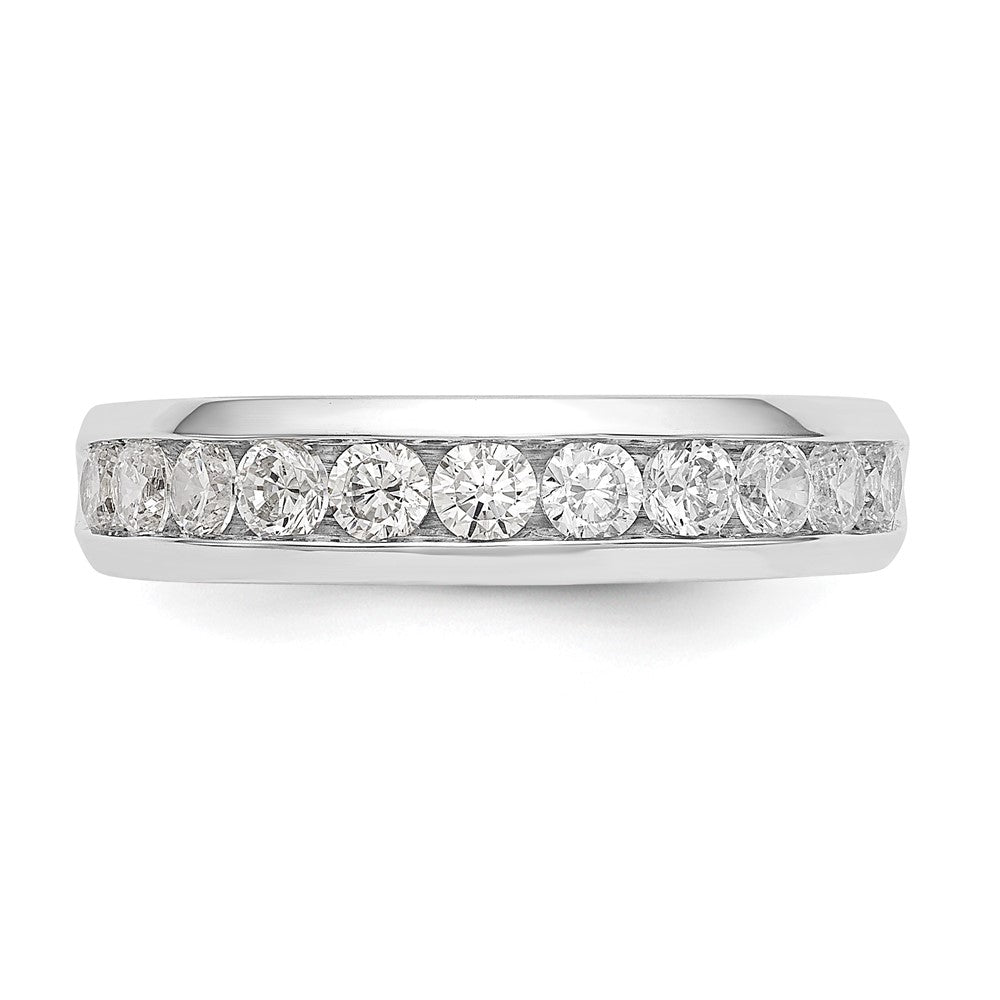 14k White Gold 3/4 Ct. Lab Grown Diamond VS/SI+ G+ Eleven Stone Complete Channel Set Band