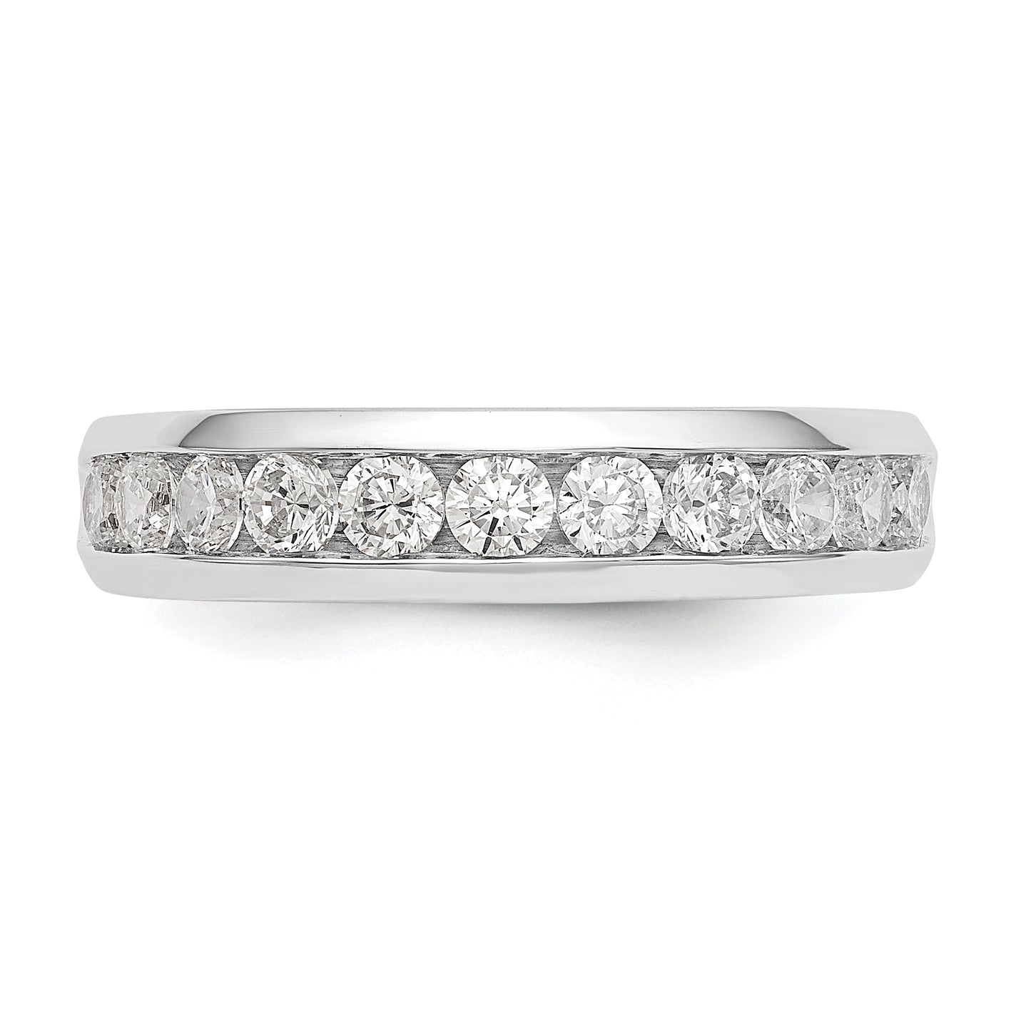 14k White Gold 3/4 Ct. Lab Grown Diamond VS/SI+ G+ Eleven Stone Channel Set Band Ring