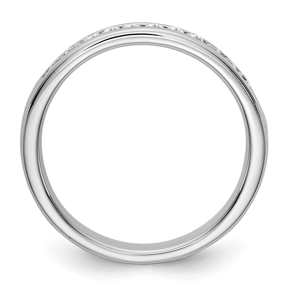 14k White Gold True Origin Lab Grown SI/VS Near Colorless 1/5 Ct. Round Diamond Men's Complete Channel Band