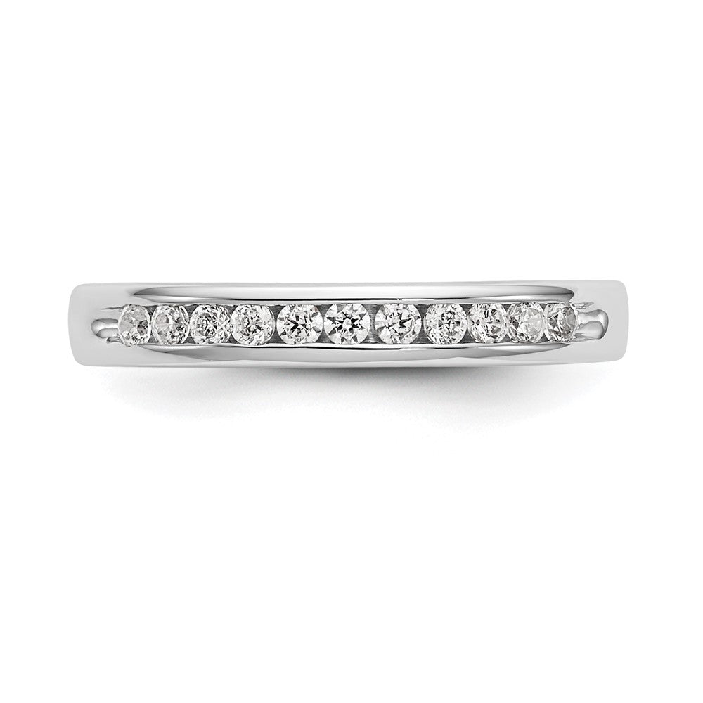 14k White Gold True Origin Lab Grown SI/VS Near Colorless 1/5 Ct. Round Diamond Men's Complete Channel Band