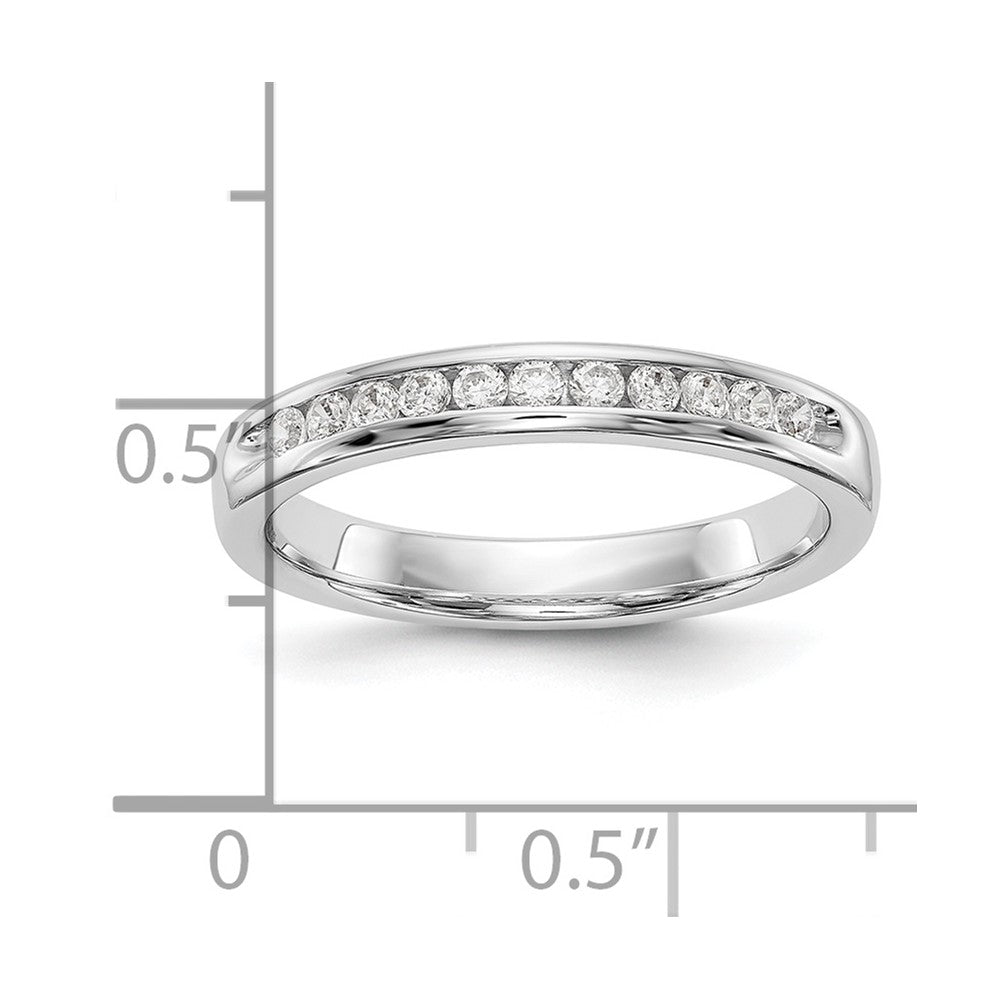 14k White Gold True Origin Lab Grown SI/VS Near Colorless 1/5 Ct. Round Diamond Men's Complete Channel Band