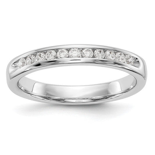 14k White Gold True Origin Lab Grown SI/VS Near Colorless 1/5 Ct. Round Diamond Men's Complete Channel Band