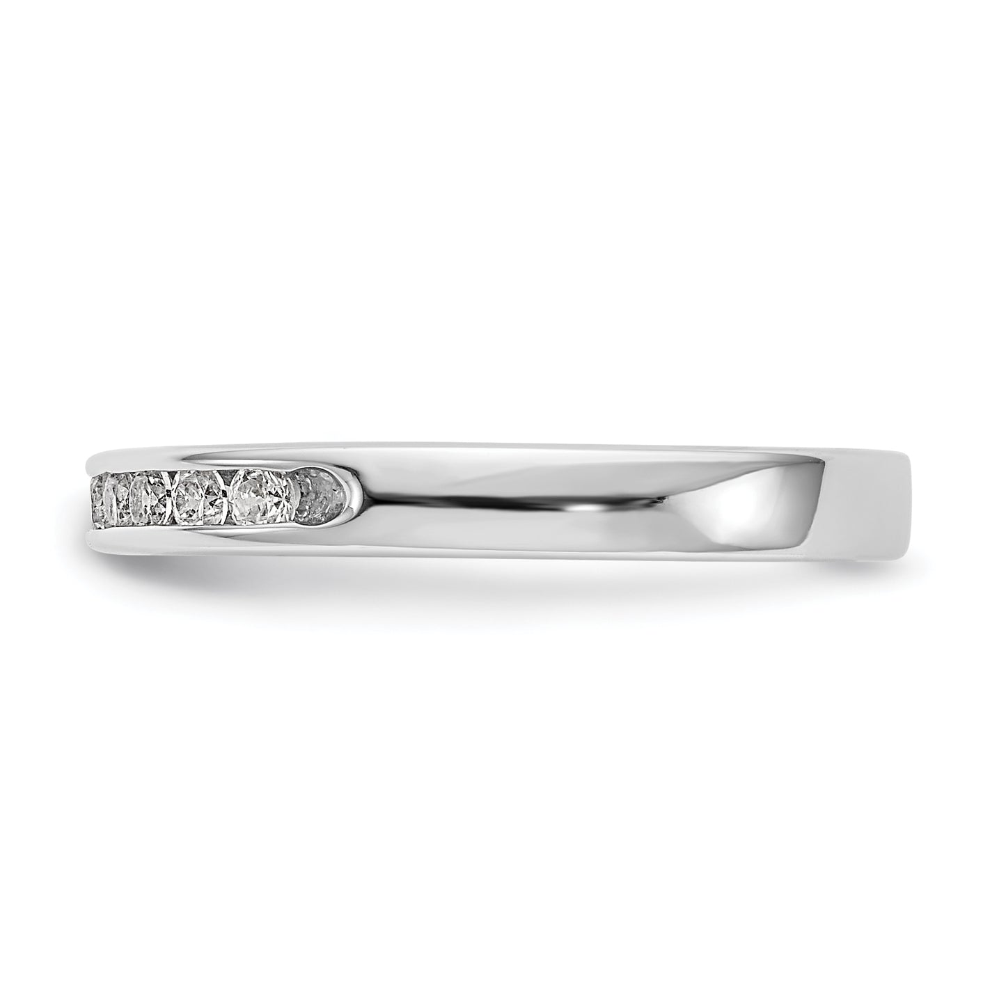 14k White Gold True Origin Lab Grown SI/VS Near Colorless 1/3 Ct. Round Diamond Men's Channel Band Ring