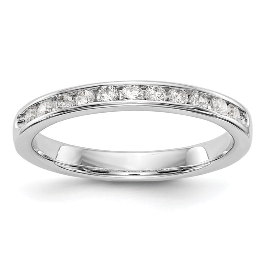 14k White Gold True Origin Lab Grown SI/VS Near Colorless 1/3 Ct. Round Diamond Men's Channel Band Ring