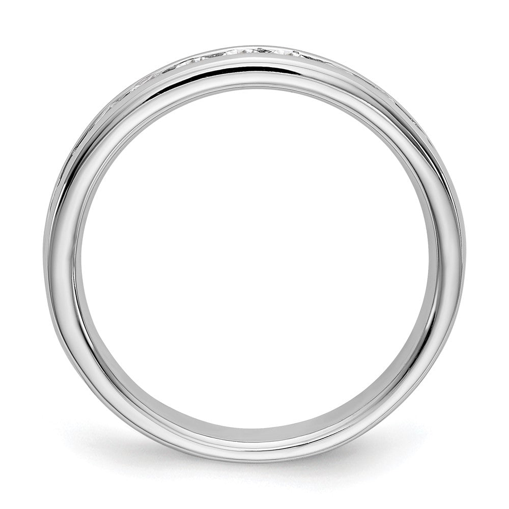 14k White Gold True Origin Lab Grown SI/VS Near Colorless 1/2 Ct. Round Diamond Men's Complete Channel Band