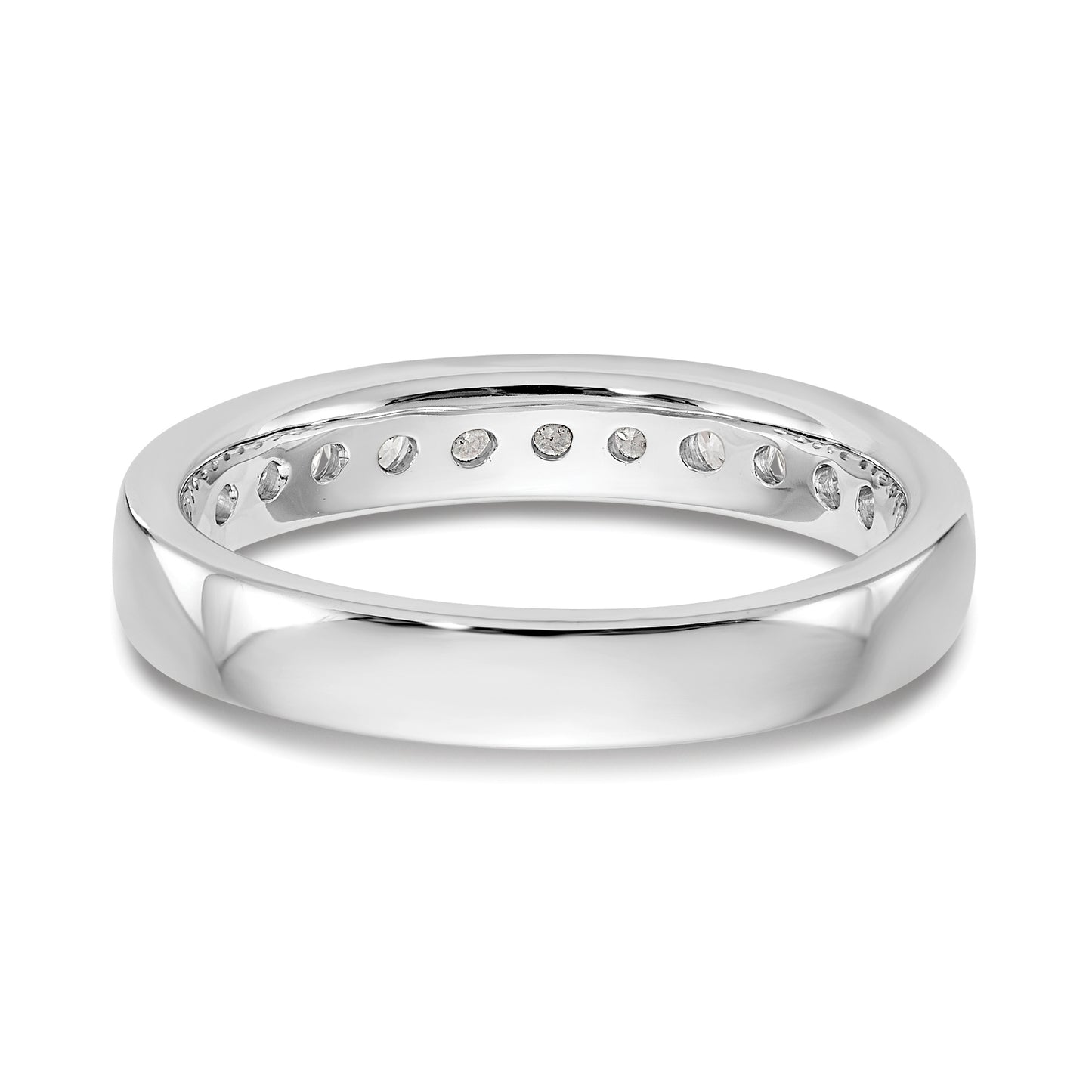 14k White Gold True Origin Lab Grown SI/VS Near Colorless 1/2 Ct. Round Diamond Men's Channel Band Ring