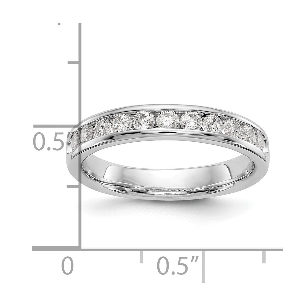 14k White Gold True Origin Lab Grown SI/VS Near Colorless 1/2 Ct. Round Diamond Men's Complete Channel Band