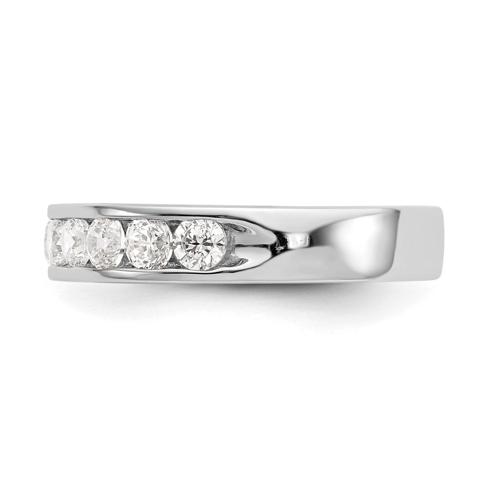 14k White Gold True Origin Lab Grown SI/VS Near Colorless 1 Ct. Round Diamond Men's Complete Channel Band