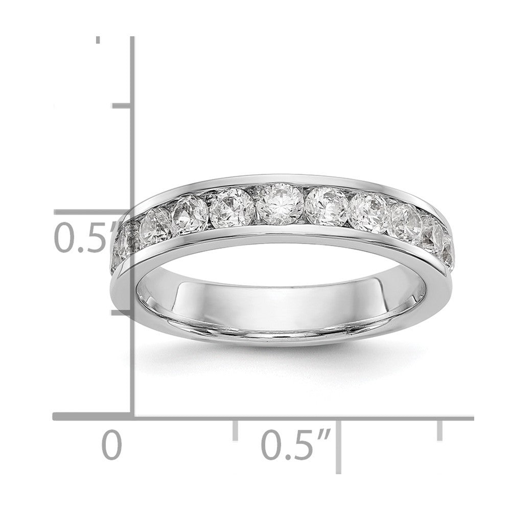 14k White Gold True Origin Lab Grown SI/VS Near Colorless 1 Ct. Round Diamond Men's Complete Channel Band