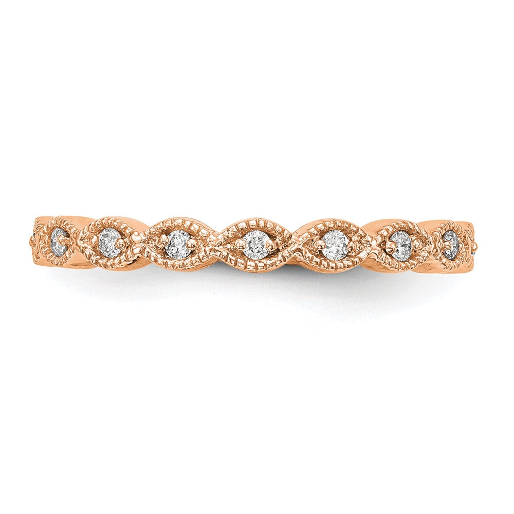 14k Rose Gold 1/10 Ct. Lab Grown Diamond VS/SI+ G+ Complete Fashion Band