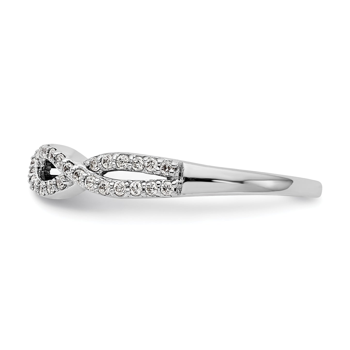 14k White Gold 1/4 Ct. Lab Grown Diamond VS/SI+ G+ Twisted Band Ring