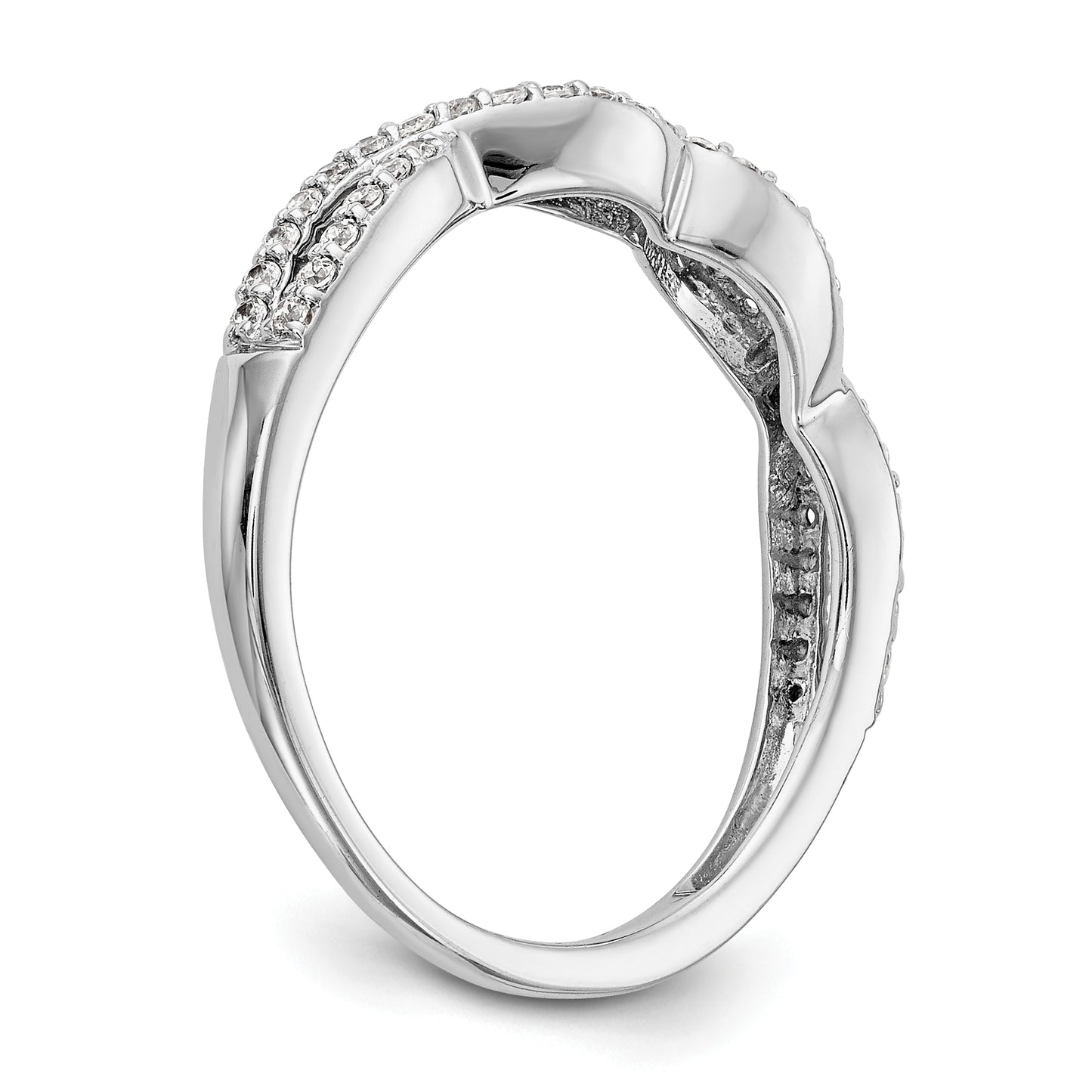 14k White Gold 1/4 Ct. Lab Grown Diamond VS/SI+ G+ Twisted Band Ring