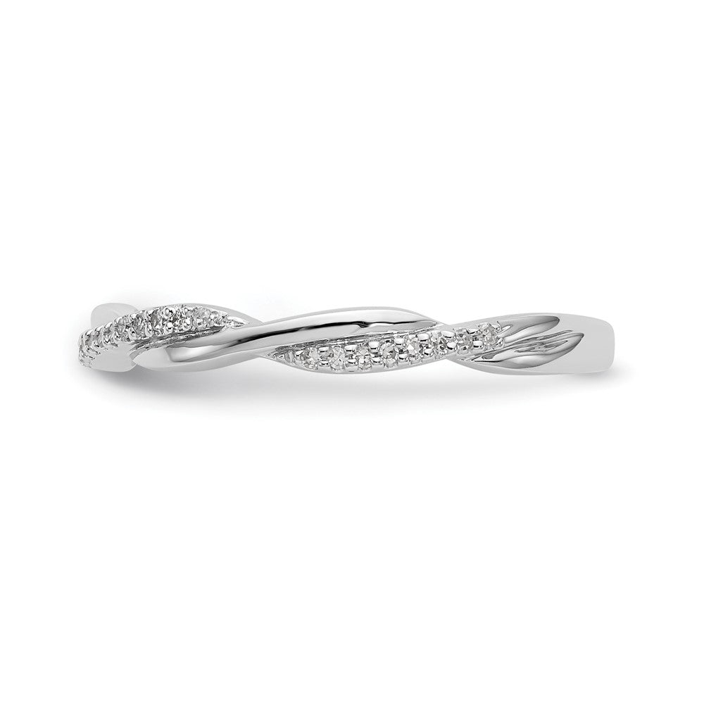 14k White Gold 1/8 Ct. Lab Grown Diamond VS/SI+ G+ Complete Twist Band