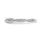 14k White Gold 1/8 Ct. Lab Grown Diamond VS/SI+ G+ Twist Band Ring