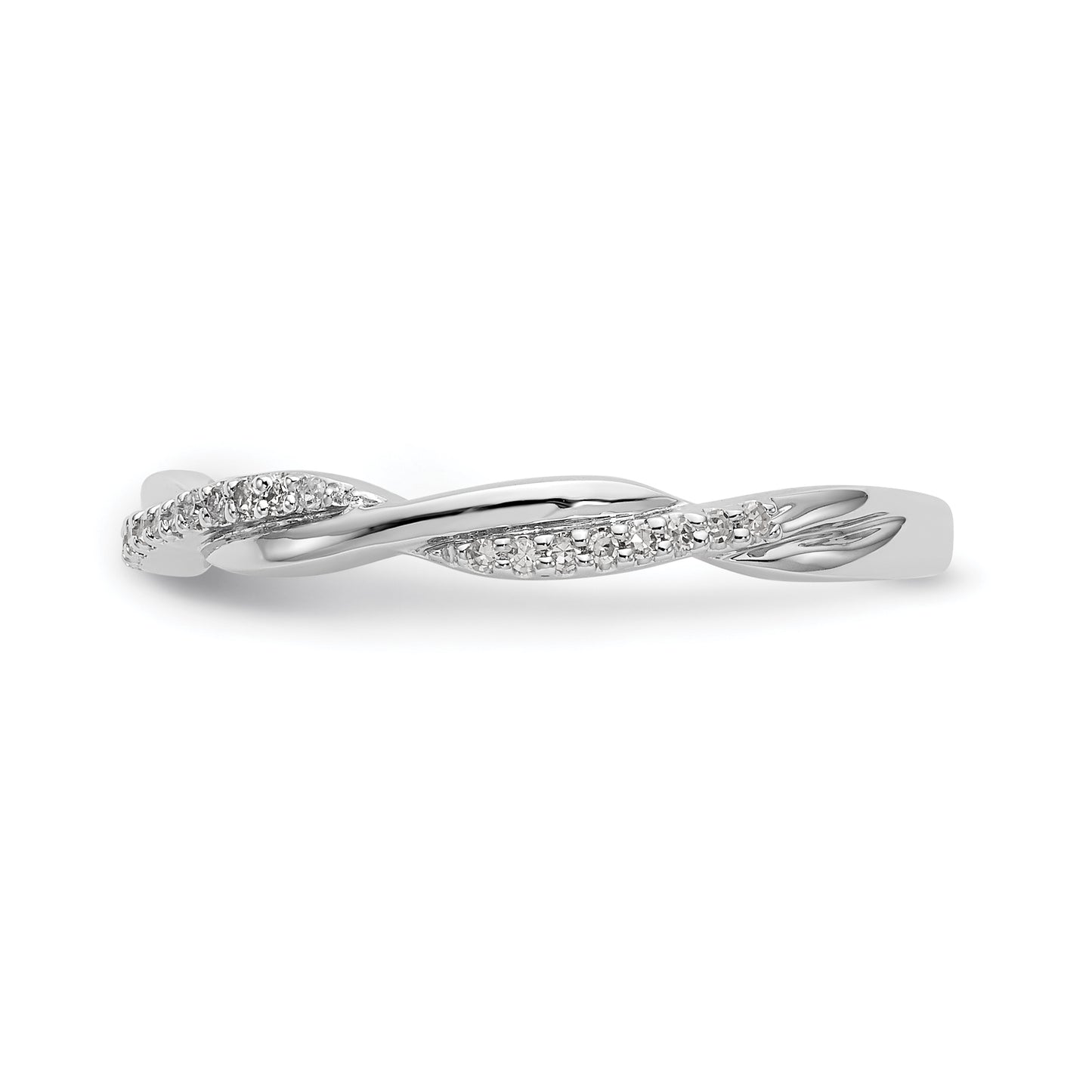 14k White Gold 1/8 Ct. Lab Grown Diamond VS/SI+ G+ Twist Band Ring