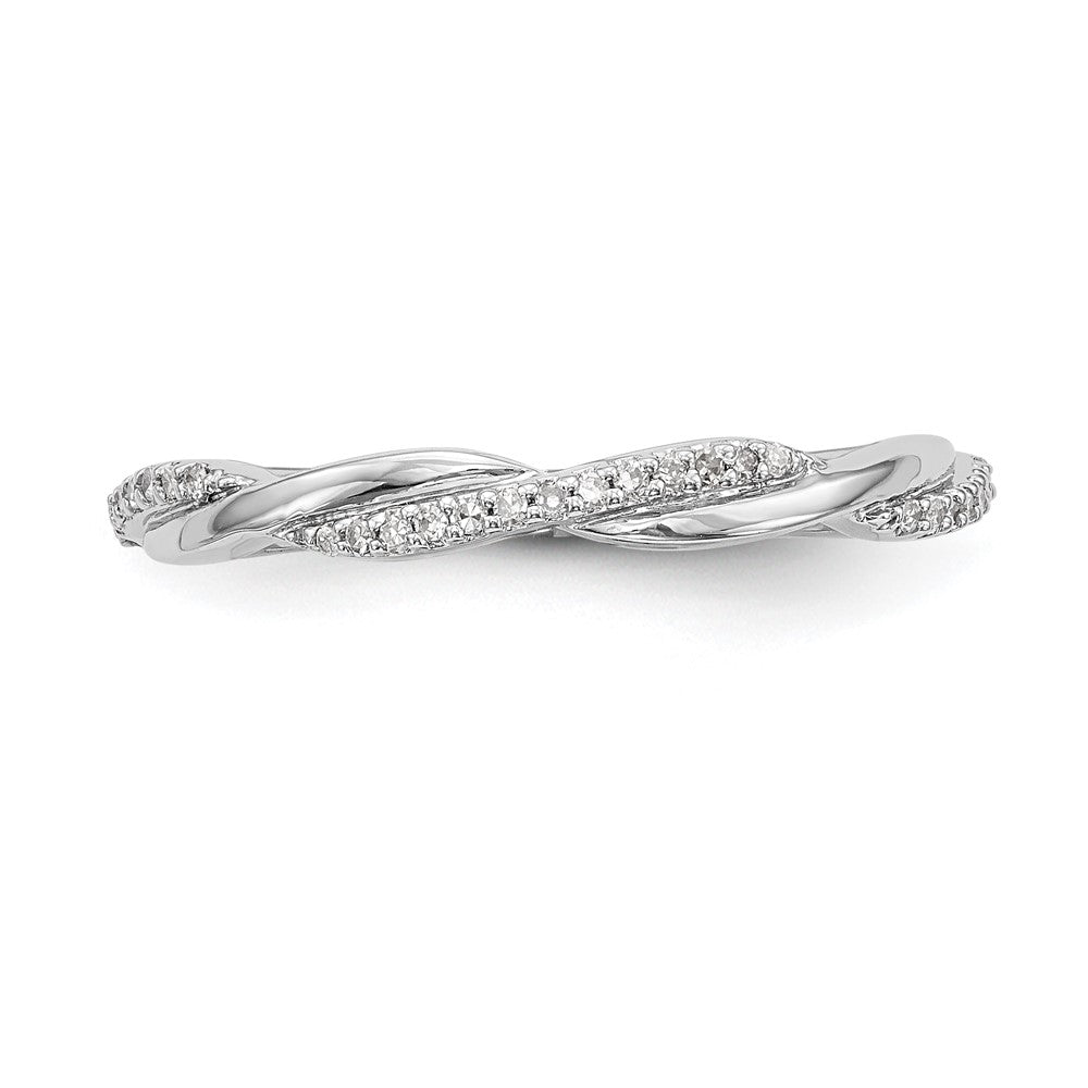 14k White Gold 1/8 Ct. Lab Grown Diamond VS/SI+ G+ Complete Twist Band