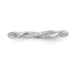 14k White Gold 1/8 Ct. Lab Grown Diamond VS/SI+ G+ Twist Band Ring