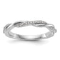 14k White Gold 1/8 Ct. Lab Grown Diamond VS/SI+ G+ Complete Twist Band