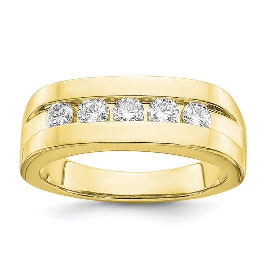 10k Yellow Gold 3/4 Ct. Lab Grown Diamond VS/SI+ G+ Men's Band Ring