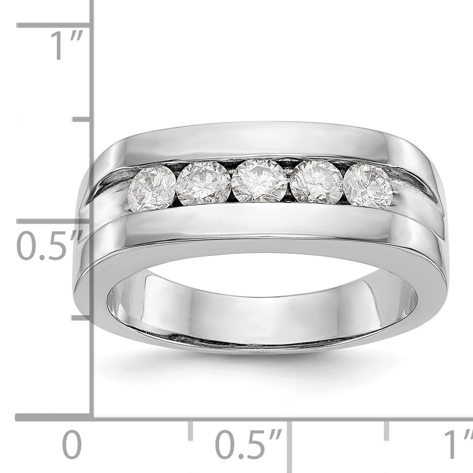 14k White Gold 3/4 Ct. Lab Grown Diamond VS/SI+ G+ Men's Band Ring