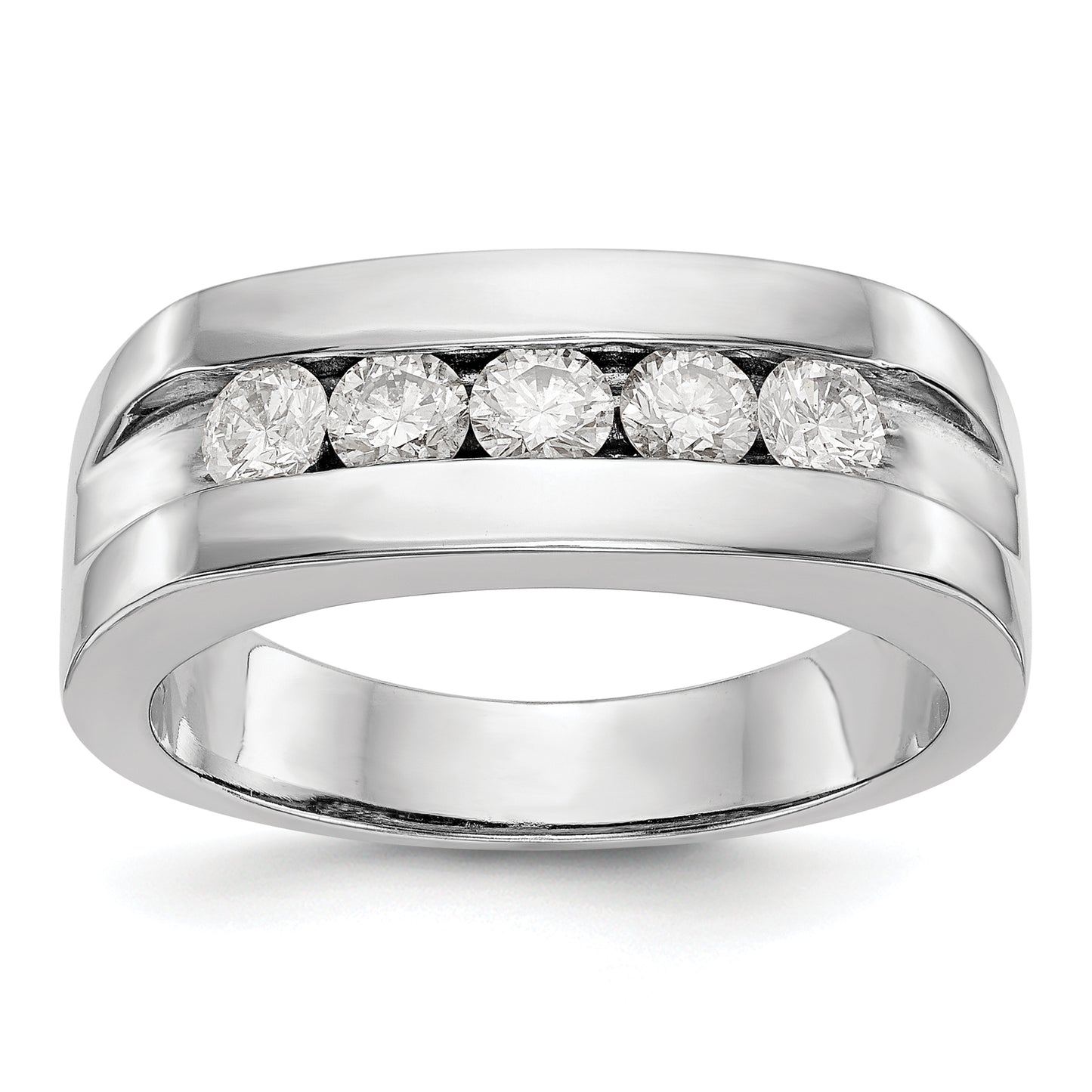 14k White Gold 3/4 Ct. Lab Grown Diamond VS/SI+ G+ Men's Band Ring