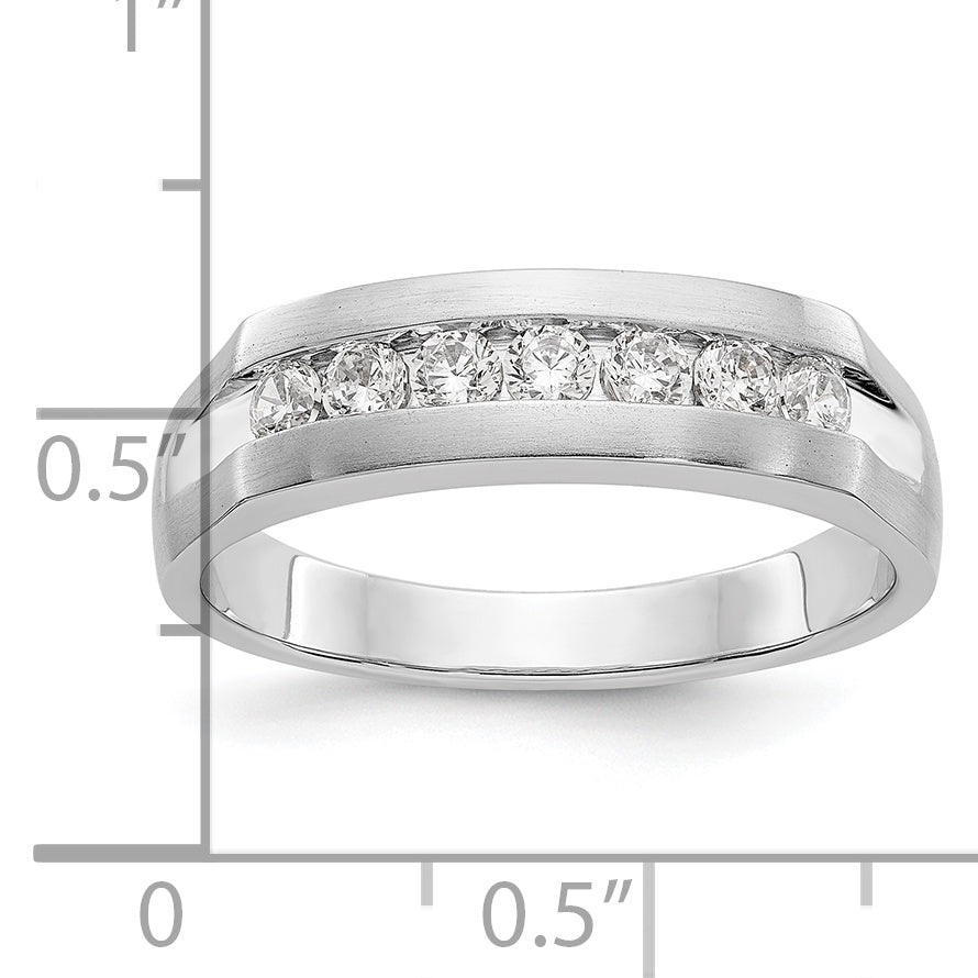 14K White Gold Lab Grown Diamond VS/SI+ G+ Men's Band Ring