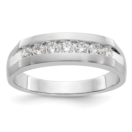 14K White Gold Lab Grown Diamond VS/SI+ G+ Men's Band Ring