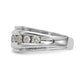 14k White Gold 1 Ct. Lab Grown Diamond VS/SI+ G+ Seven Stone Complete Men's Ring