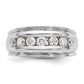 14k White Gold 1 Ct. Lab Grown Diamond VS/SI+ G+ Seven Stone Complete Men's Ring