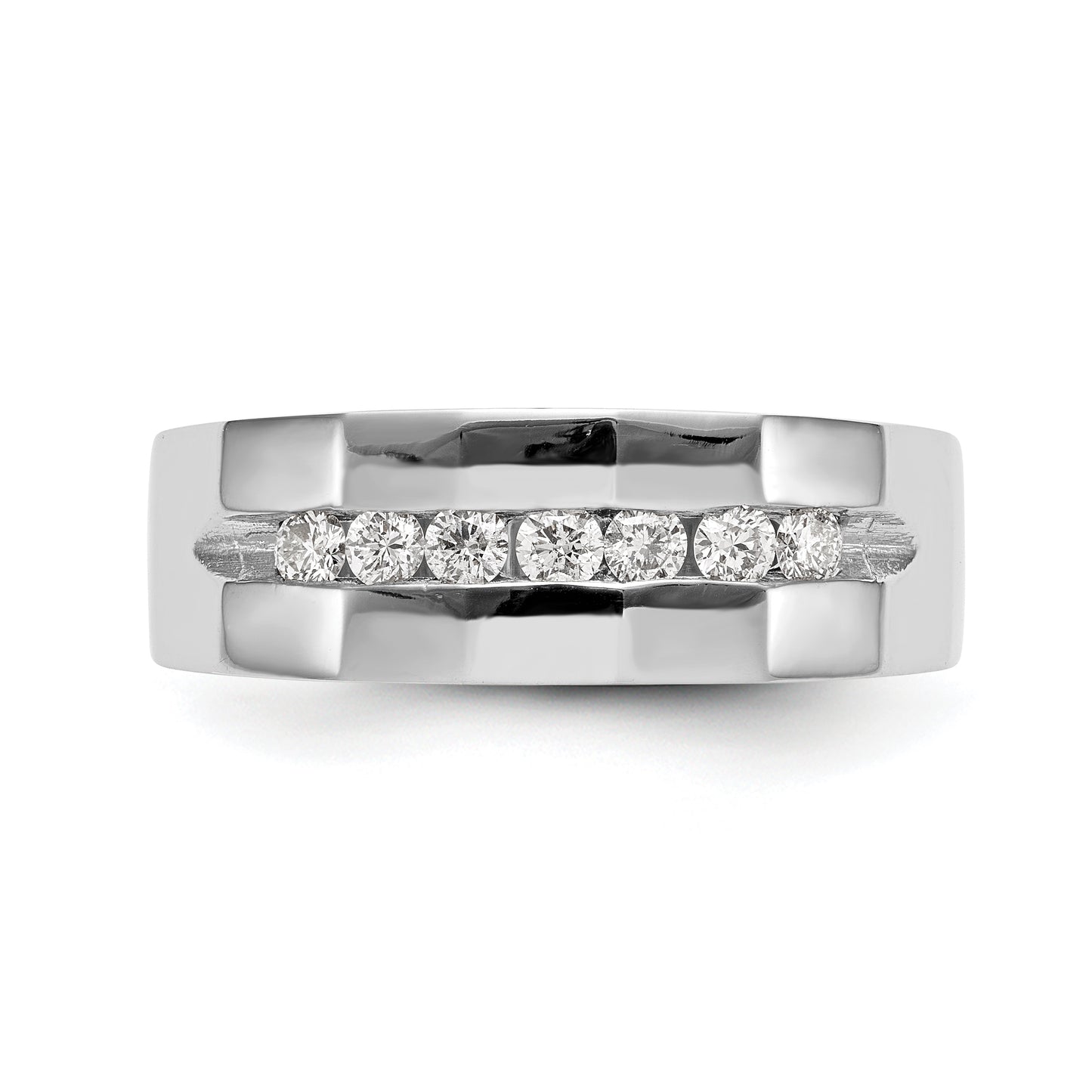 14k White Gold 1/3 Ct. Lab Grown Diamond VS/SI+ G+ Men's Band Ring