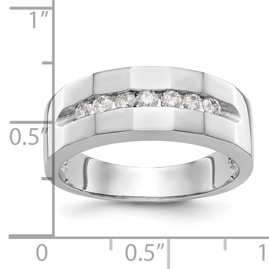 14k White Gold 1/3 Ct. Lab Grown Diamond VS/SI+ G+ Men's Band Ring