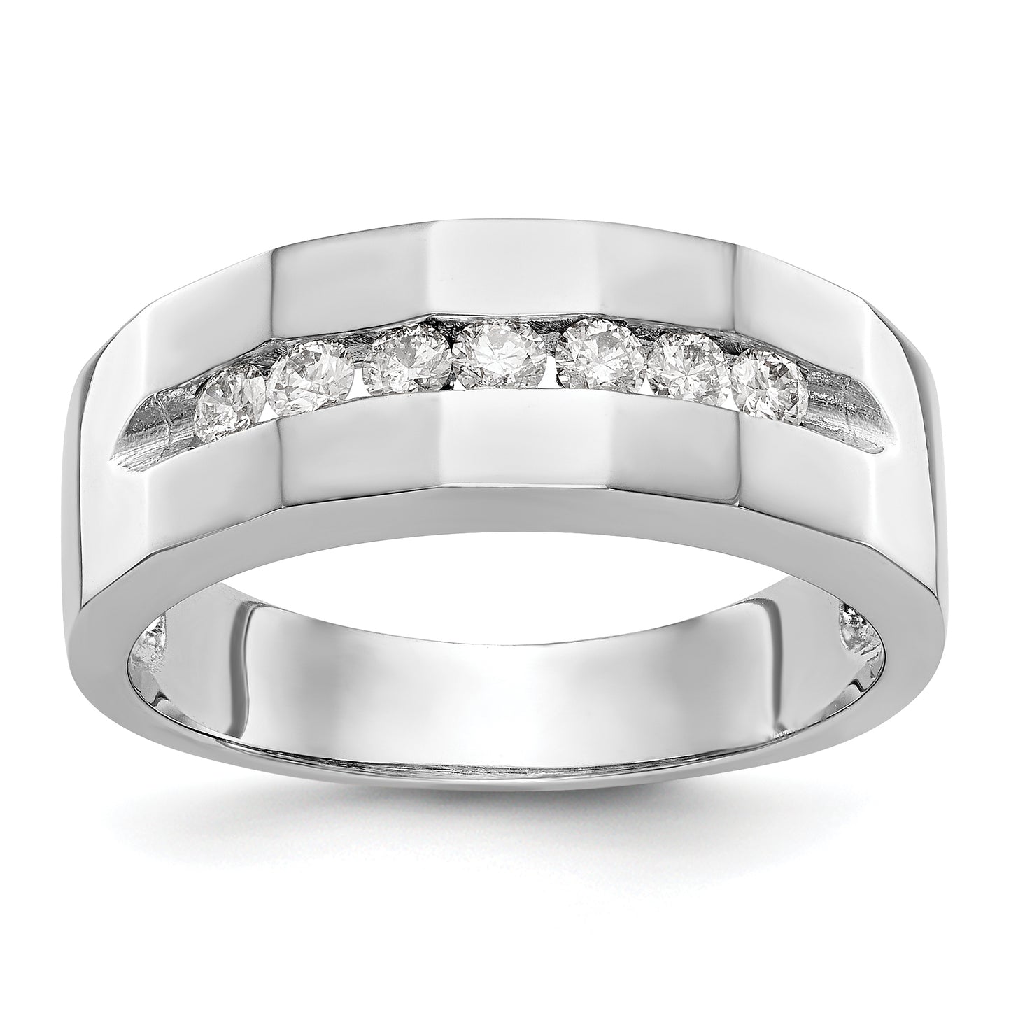 14k White Gold 1/3 Ct. Lab Grown Diamond VS/SI+ G+ Men's Band Ring