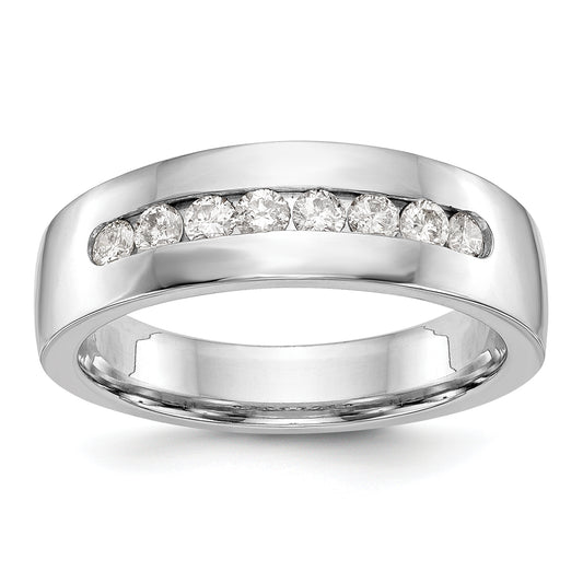 14k White Gold 1/2 Ct. Lab Grown Diamond VS/SI+ G+ Men's Band Ring