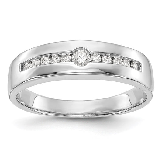 14K White Gold Lab Grown Diamond VS/SI+ G+ Men's Band