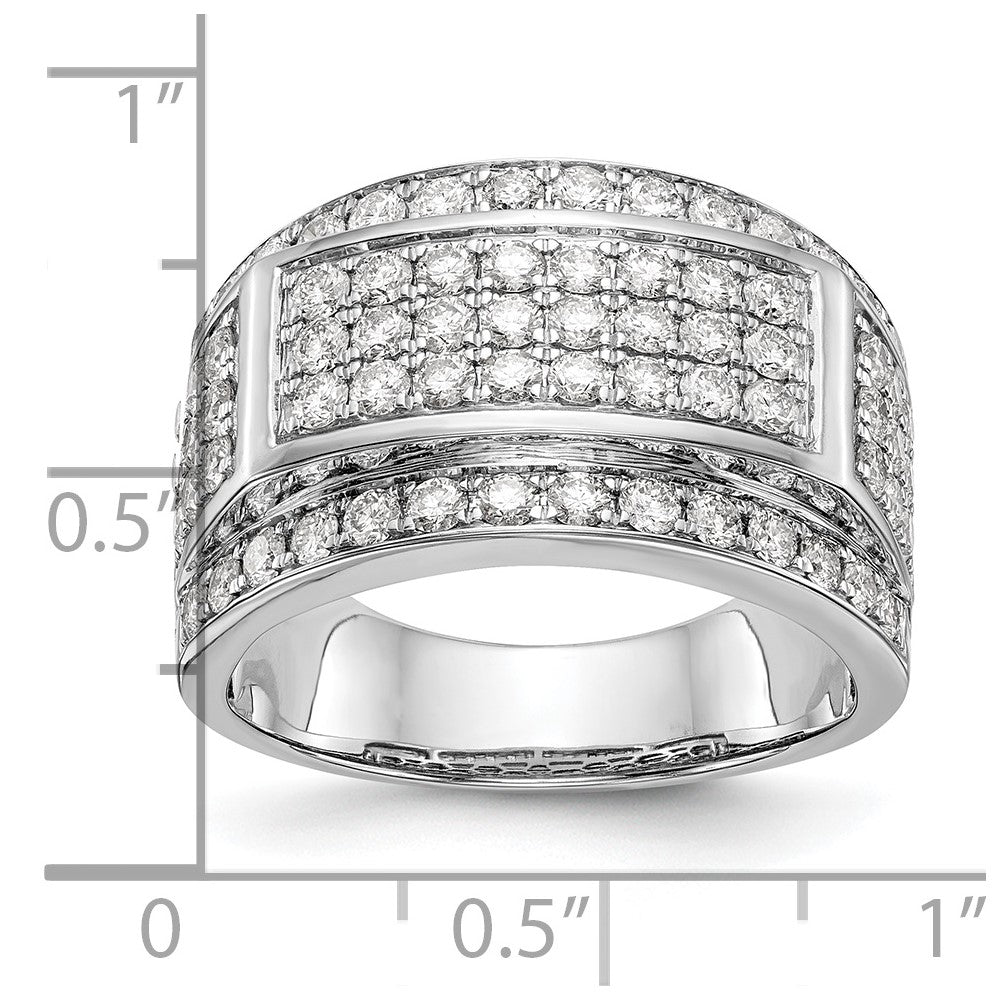 14k White Gold 2 Ct. Lab Grown Diamond VS/SI+ G+ Men's Ring