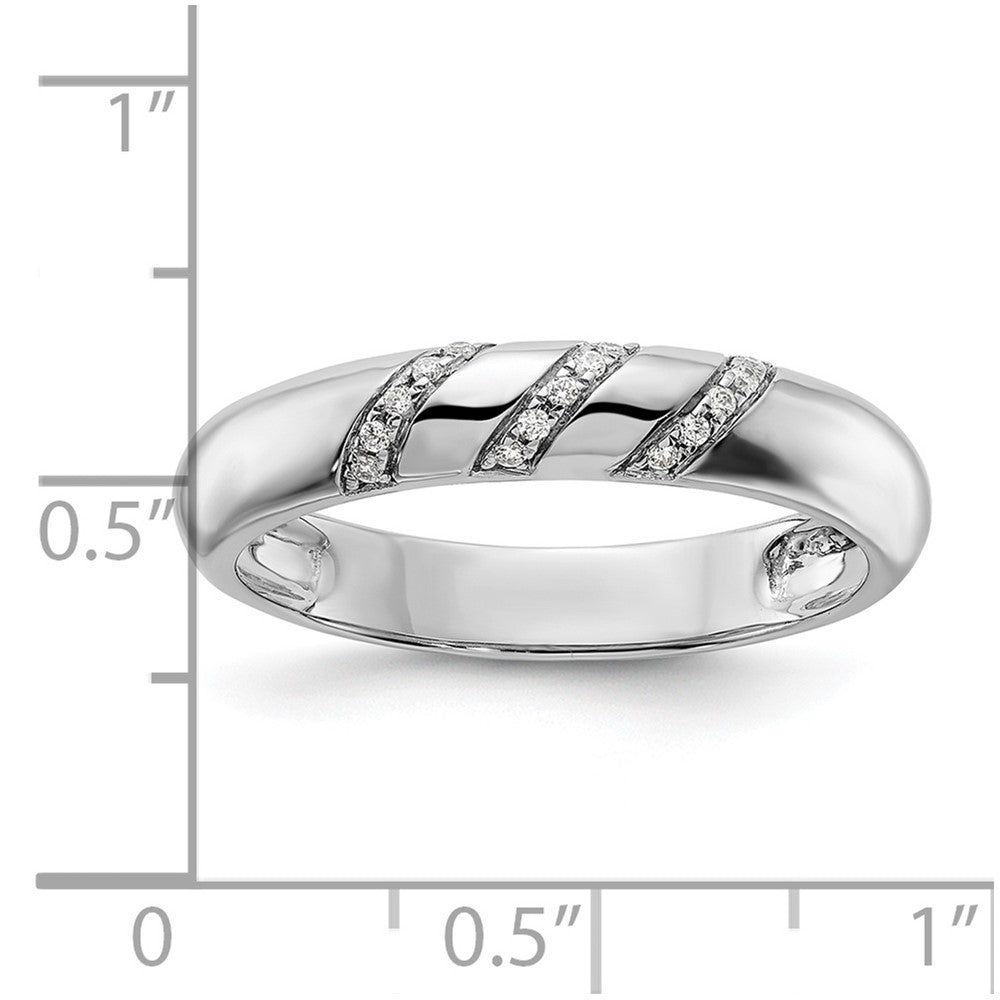 14K White Gold Lab Grown Diamond VS/SI+ G+ Trio Men's Band