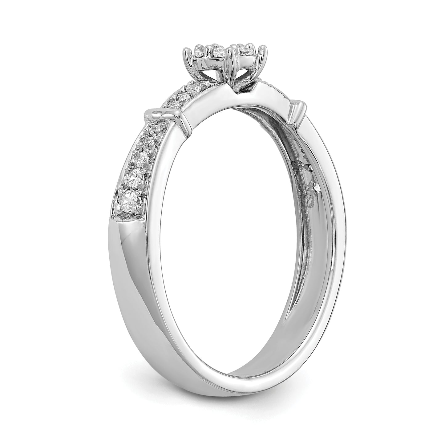 14K White Gold Lab Grown Diamond VS/SI+ G+ Trio Engagement Ring