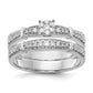 14K White Gold Lab Grown Diamond VS/SI+ G+ Trio Engagement Ring