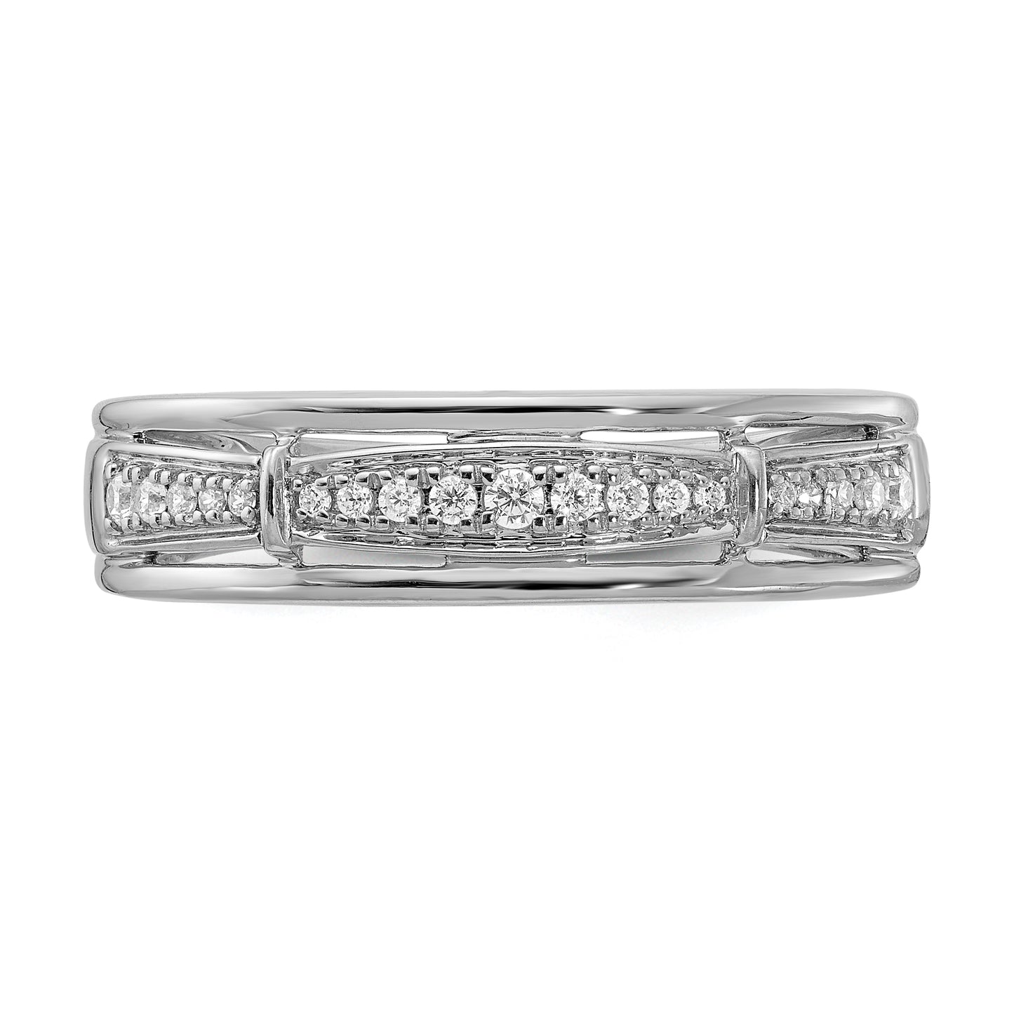 14K White Gold Lab Grown Diamond VS/SI+ G+ Trio Men's Band Ring