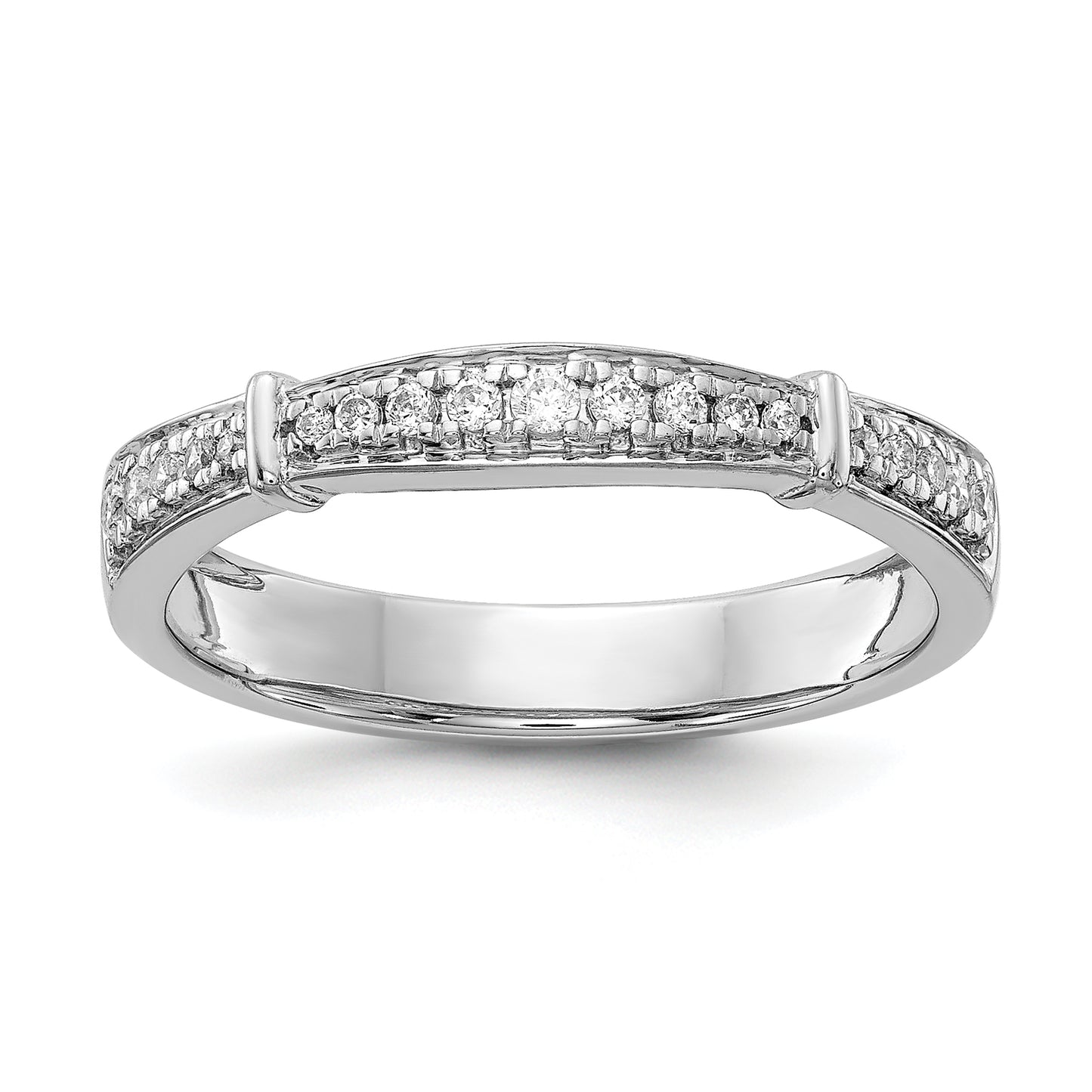 14K White Gold Lab Grown Diamond VS/SI+ G+ Trio Ladies Band Ring