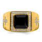 14k Yellow Gold 1/2 Ct. Lab Grown Diamond VS/SI+ G+ and Onyx Side Cross Men's Ring