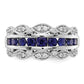 14k White Gold 1/5 Ct. Lab Grown Diamond VS/SI+ G+ and Lab Created Blue Sapphire Fancy Ring