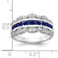 14k White Gold 1/5 Ct. Lab Grown Diamond VS/SI+ G+ and Lab Created Blue Sapphire Fancy Ring