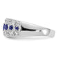 14k White Gold 1/5 Ct. Lab Grown Diamond VS/SI+ G+ and Lab Created Blue Sapphire Fancy Ring